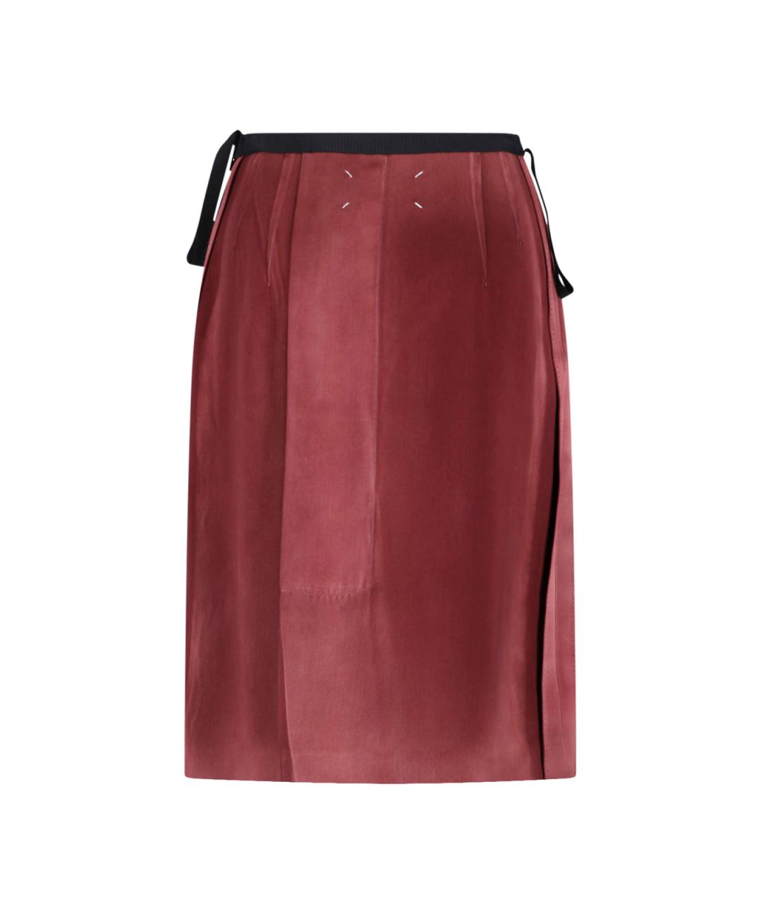 MAISON MARGIELA Красная вискозная юбка миди, фото 2