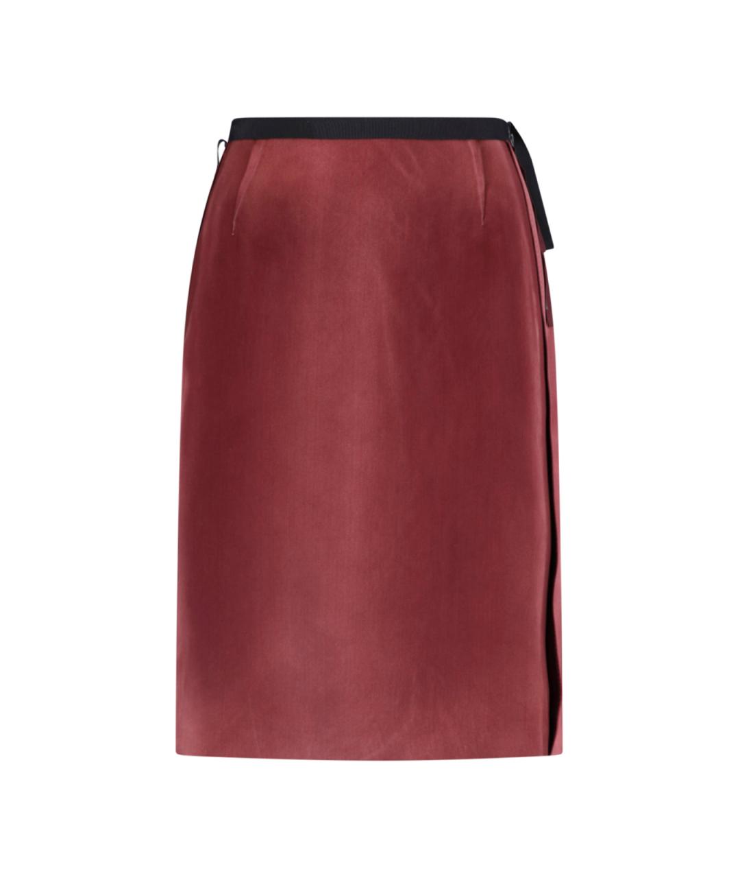 MAISON MARGIELA Красная вискозная юбка миди, фото 1