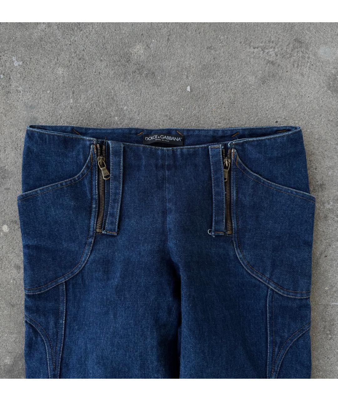DOLCE&GABBANA Темно-синие хлопковые джинсы клеш, фото 3