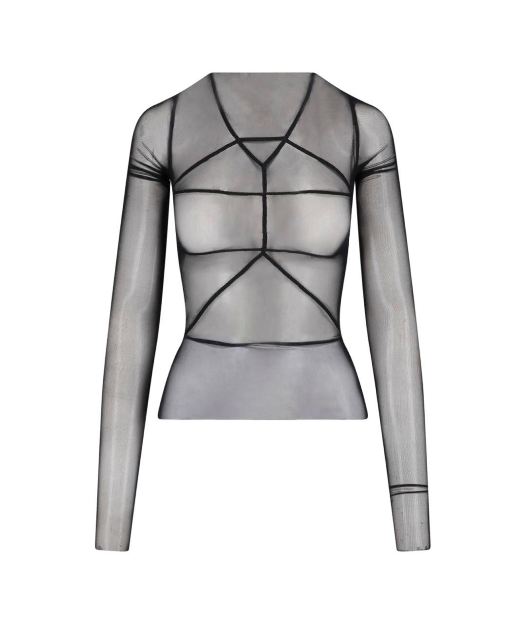 RICK OWENS Черная полиамидовая майка, фото 1