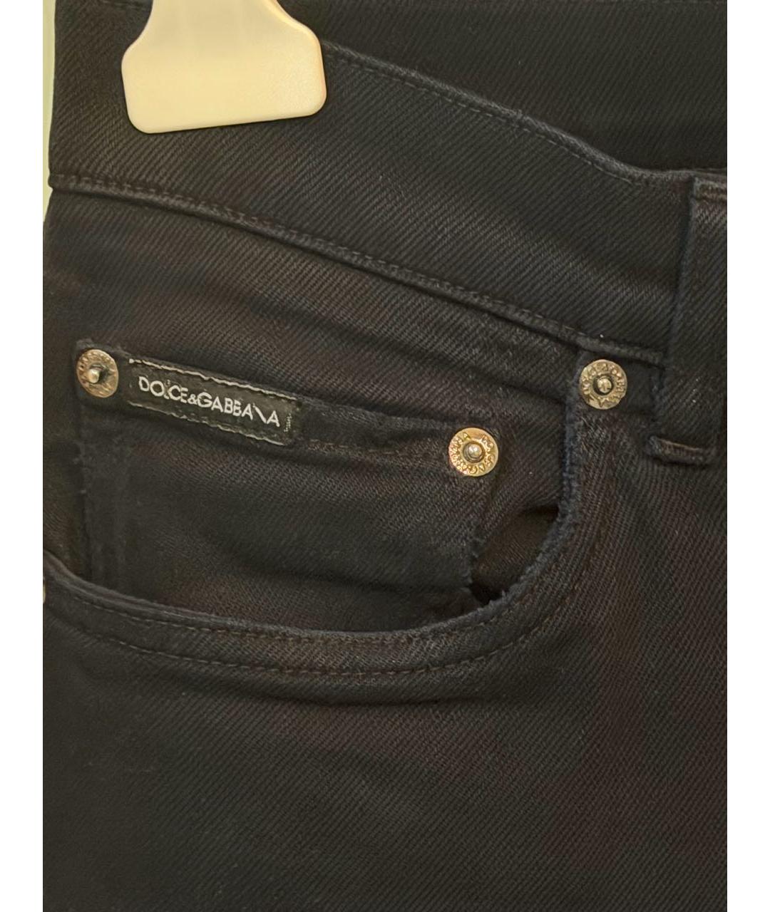 DOLCE&GABBANA Черные хлопко-полиэстеровые джинсы скинни, фото 3