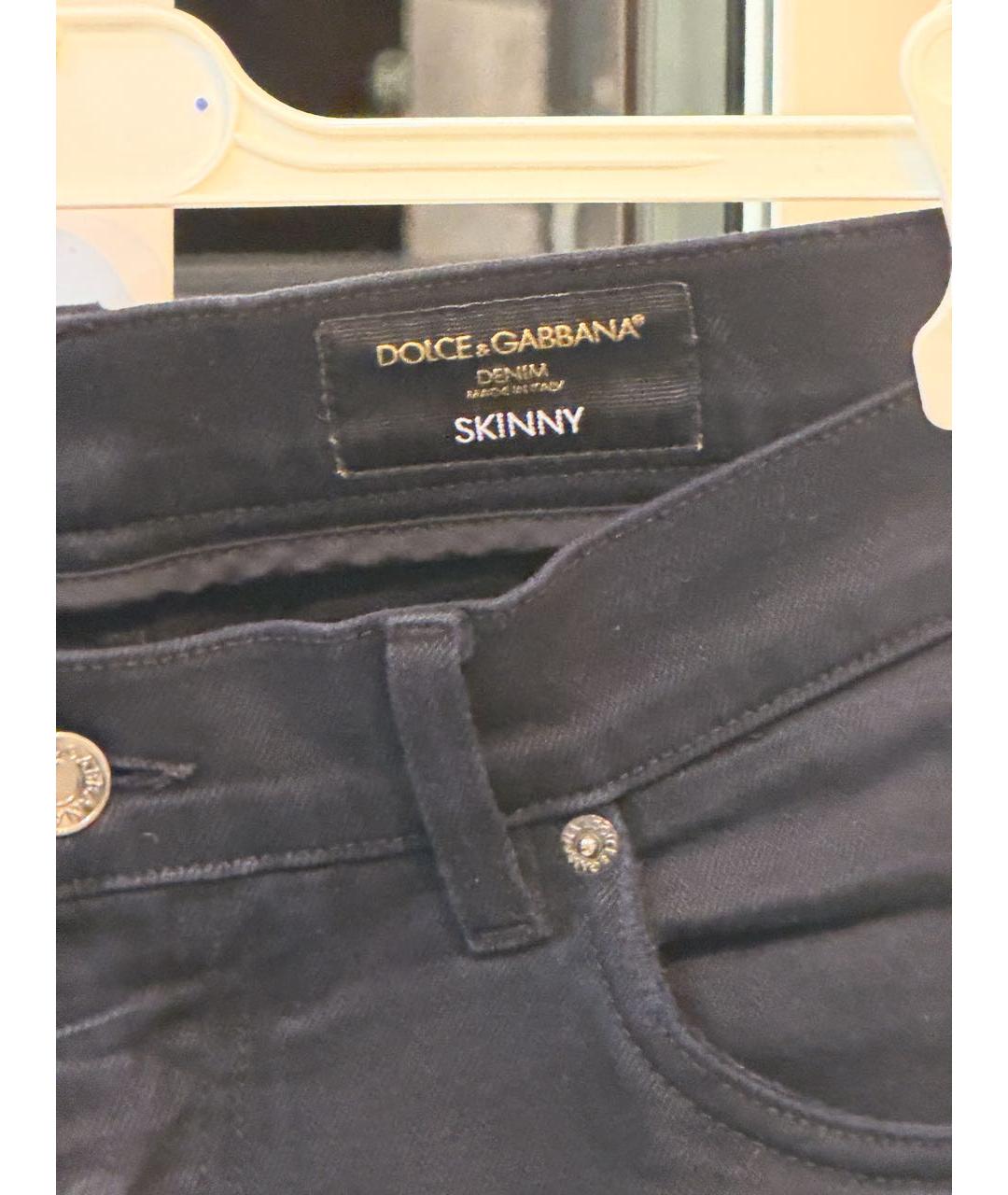 DOLCE&GABBANA Черные хлопко-полиэстеровые джинсы скинни, фото 2