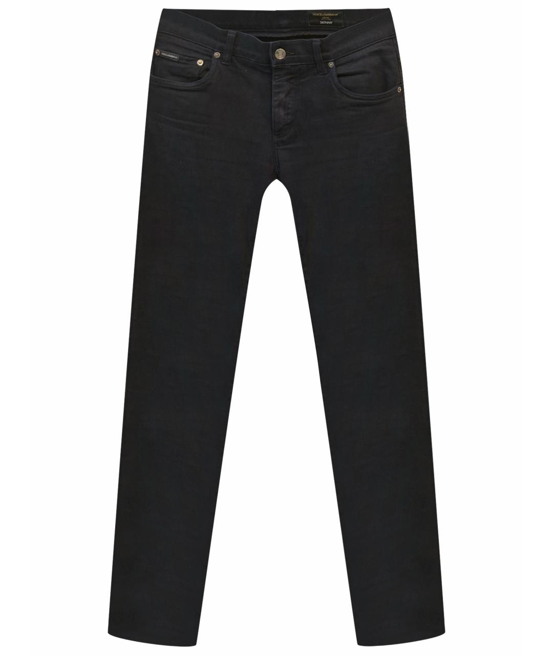 DOLCE&GABBANA Черные хлопко-полиэстеровые джинсы скинни, фото 1