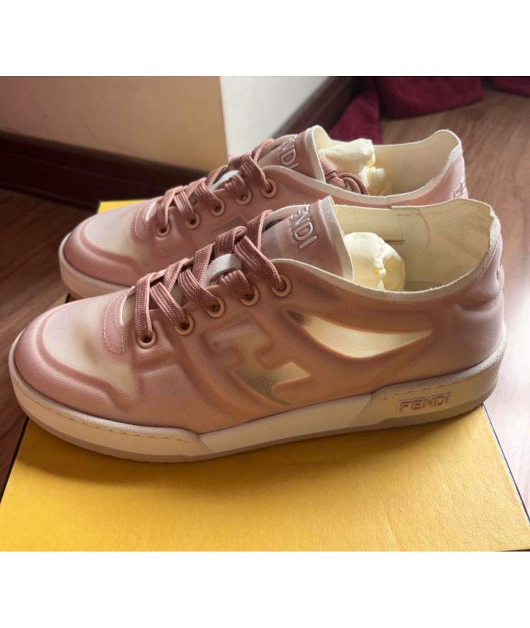 FENDI Розовые кроссовки, фото 4