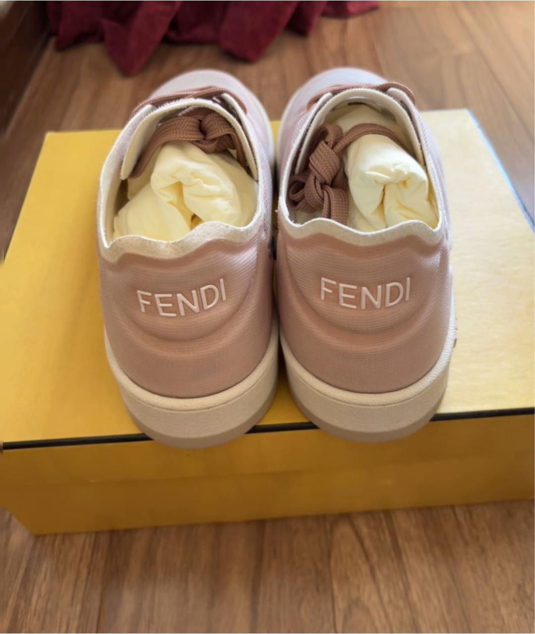 FENDI Розовые кроссовки, фото 3