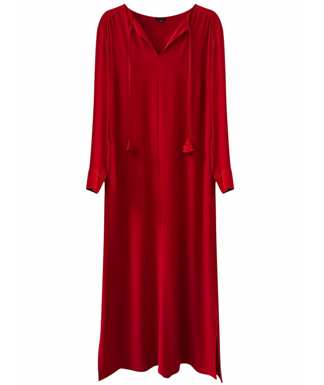 ESCADA Красное хлопко-эластановое вечернее платье, фото 1