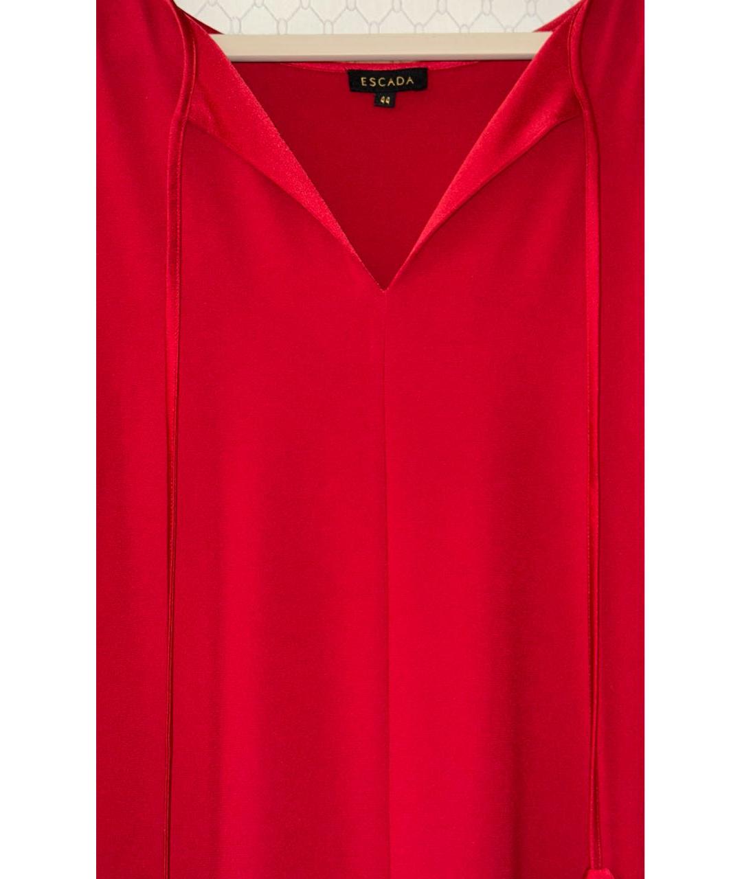 ESCADA Красное хлопко-эластановое вечернее платье, фото 4