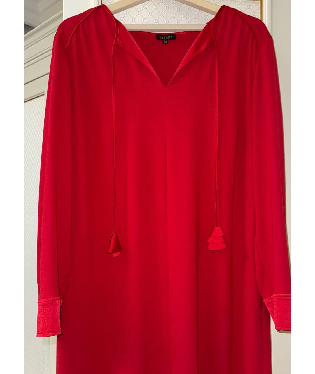 ESCADA Красное хлопко-эластановое вечернее платье, фото 6