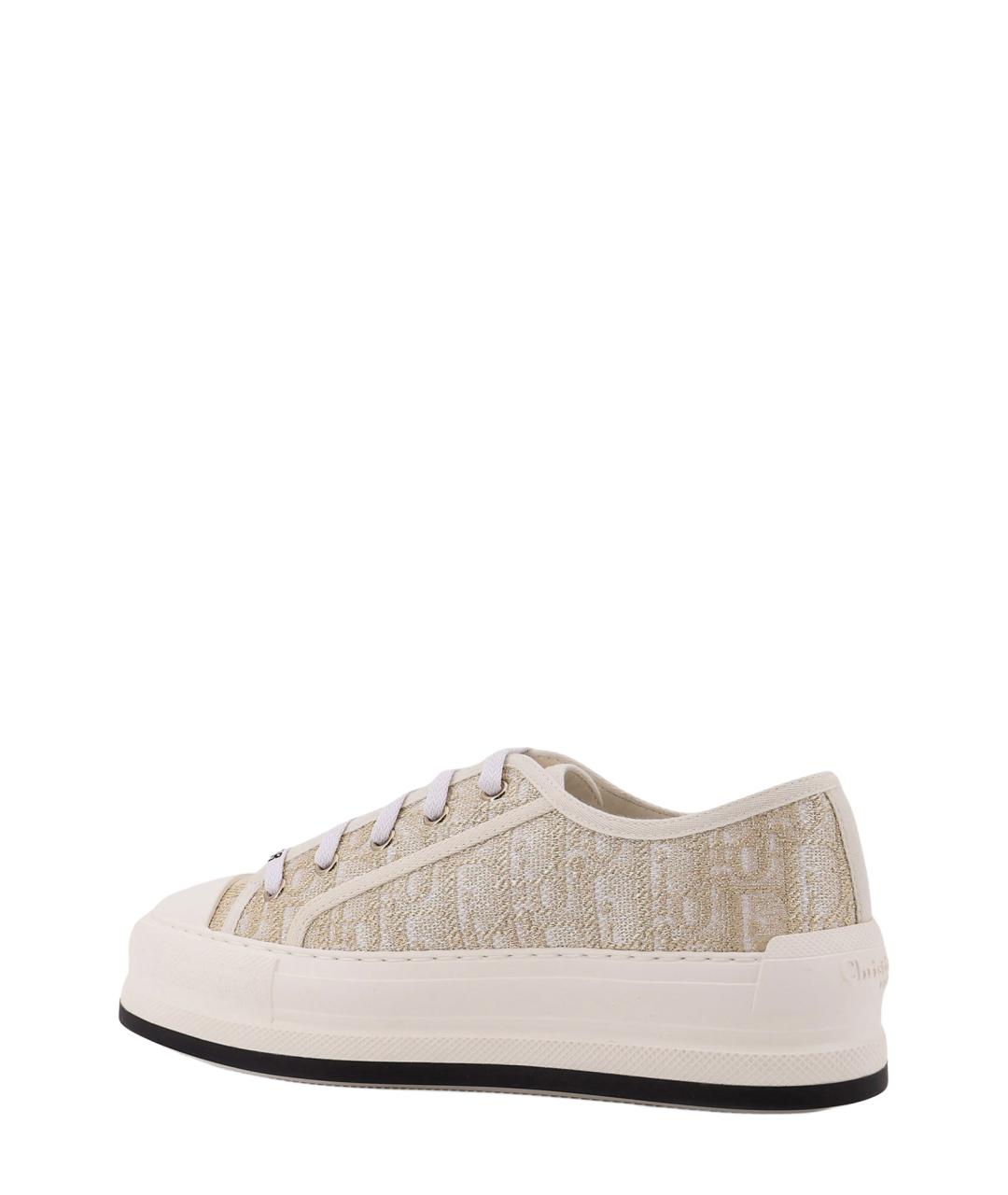 CHRISTIAN DIOR Золотые текстильные кеды, фото 3