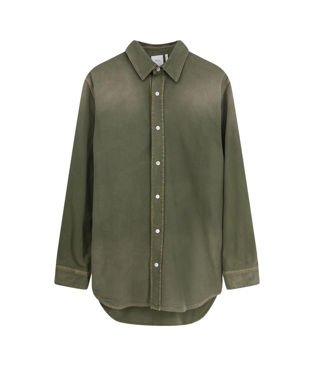 CHRISTIAN DIOR Зеленая хлопковая рубашка, фото 1