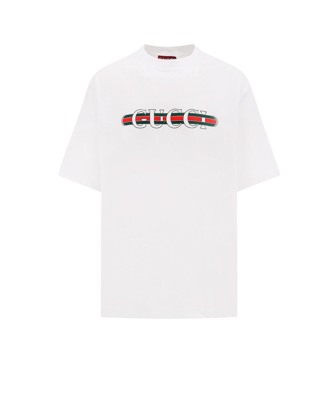 GUCCI Белая хлопковая футболка, фото 1