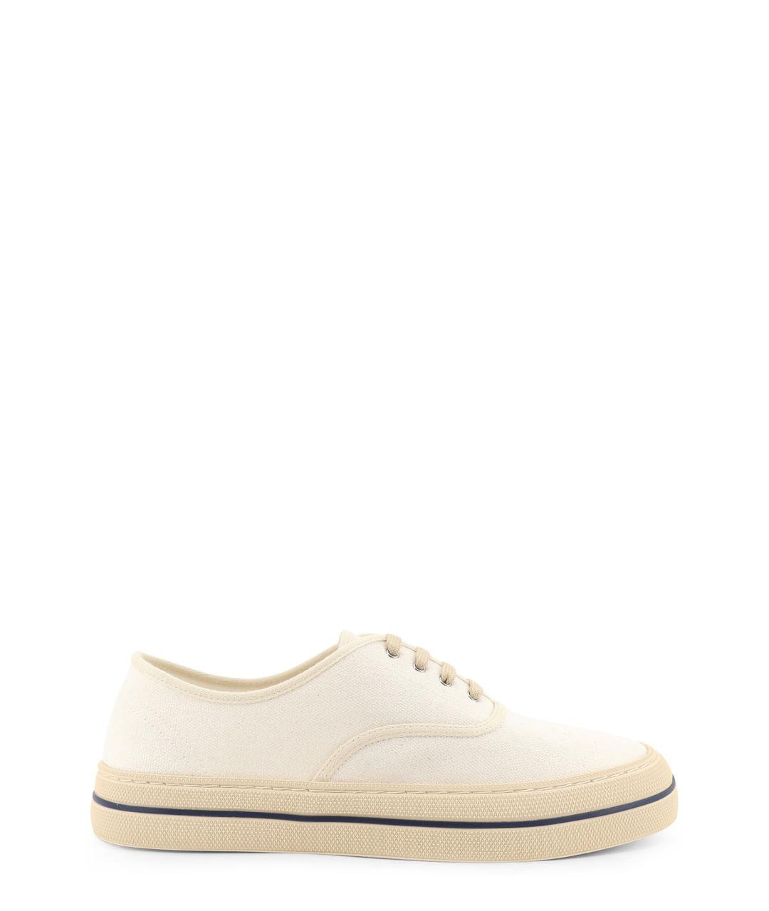 LORO PIANA Бежевые текстильные кеды, фото 1