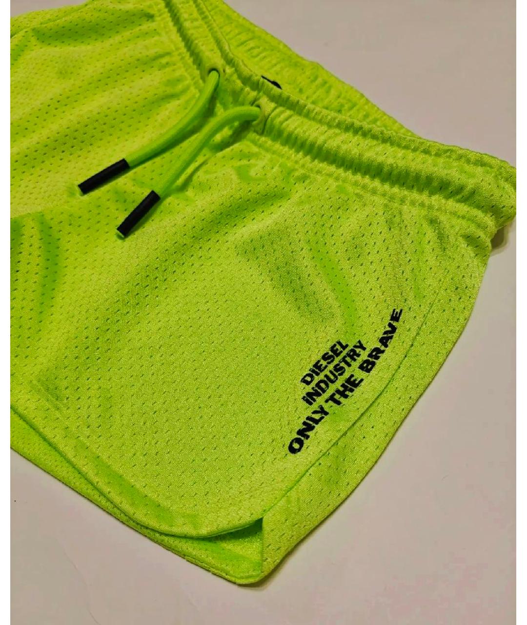 DIESEL Салатовые полиэстеровые брюки и шорты, фото 4