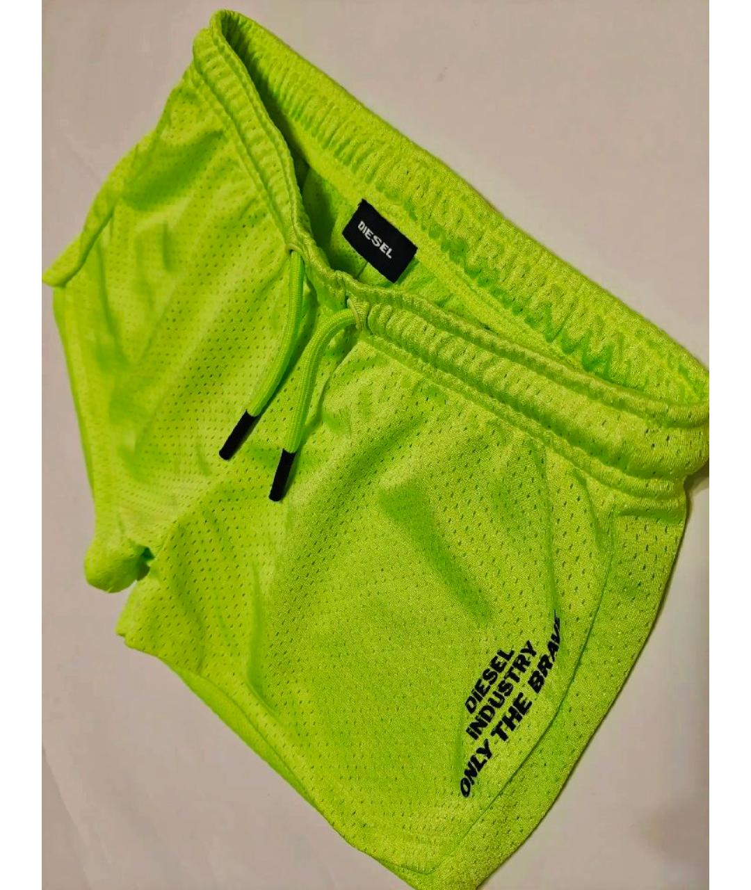 DIESEL Салатовые полиэстеровые брюки и шорты, фото 3
