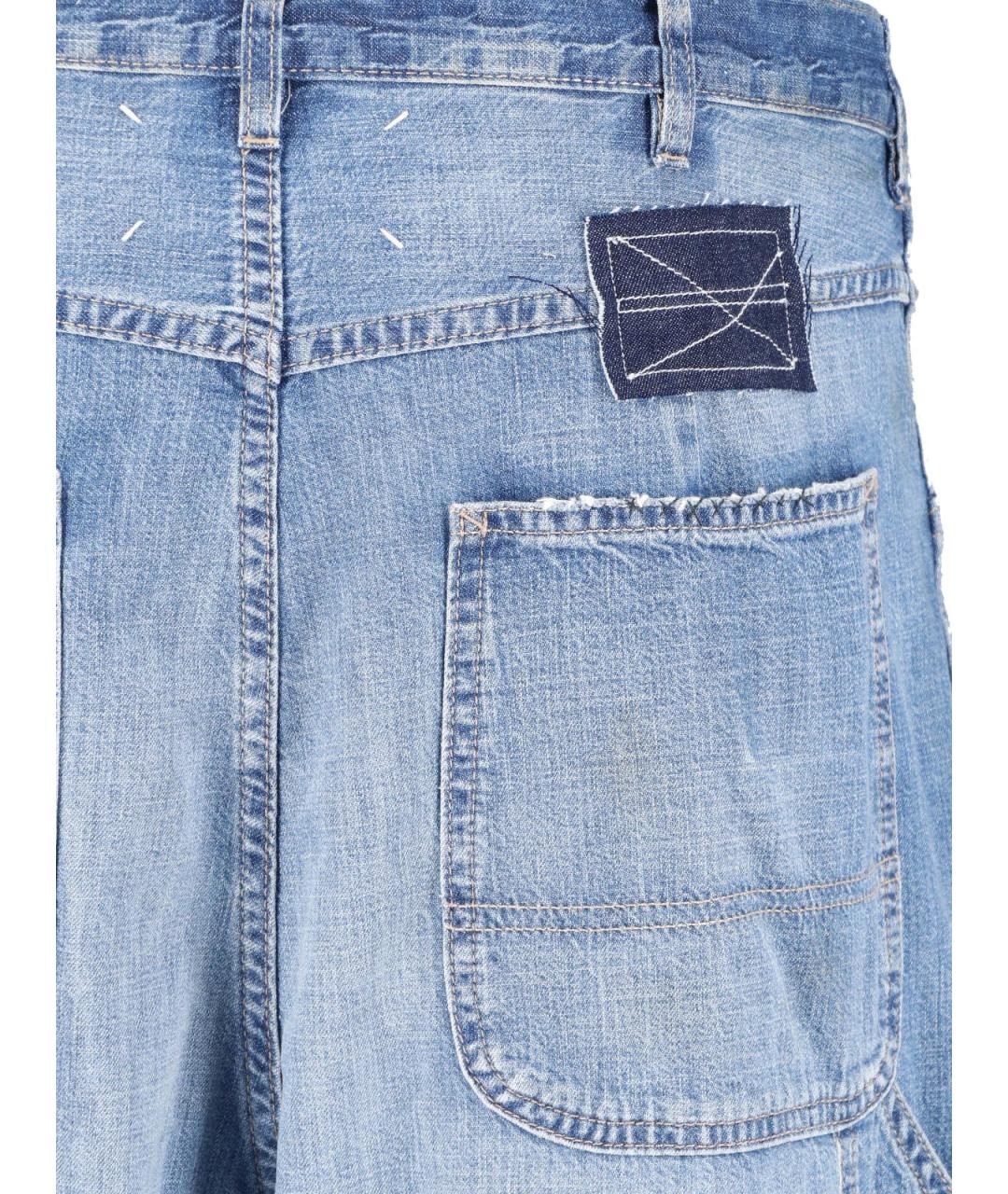 MAISON MARGIELA Синие хлопковые прямые джинсы, фото 4