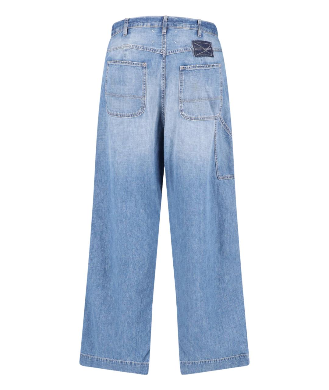 MAISON MARGIELA Синие хлопковые прямые джинсы, фото 2