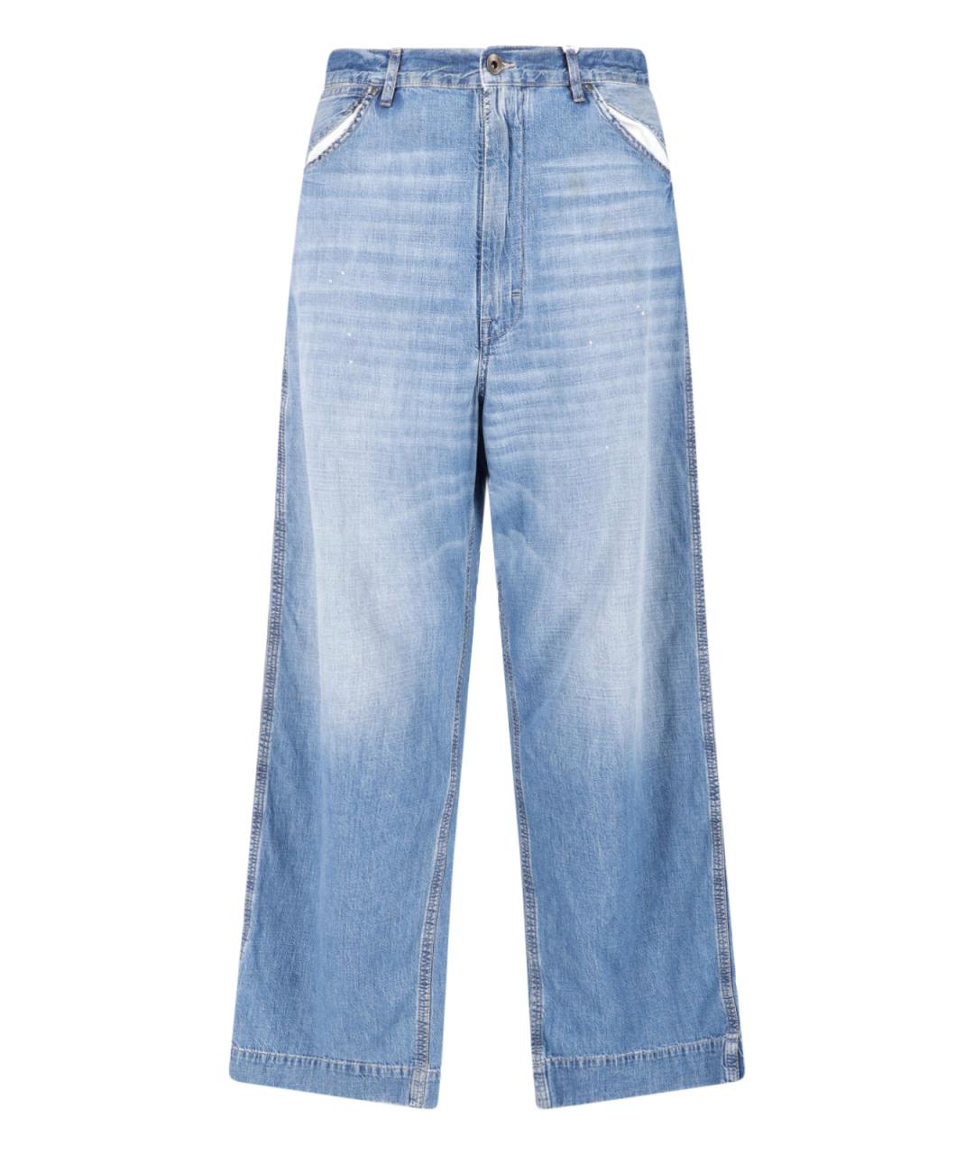 MAISON MARGIELA Синие хлопковые прямые джинсы, фото 1