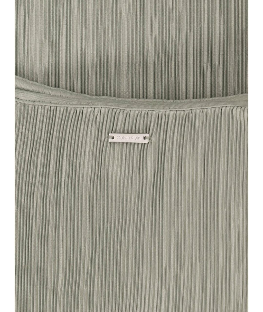 CALVIN KLEIN Зеленая полиэстеровая майка, фото 3