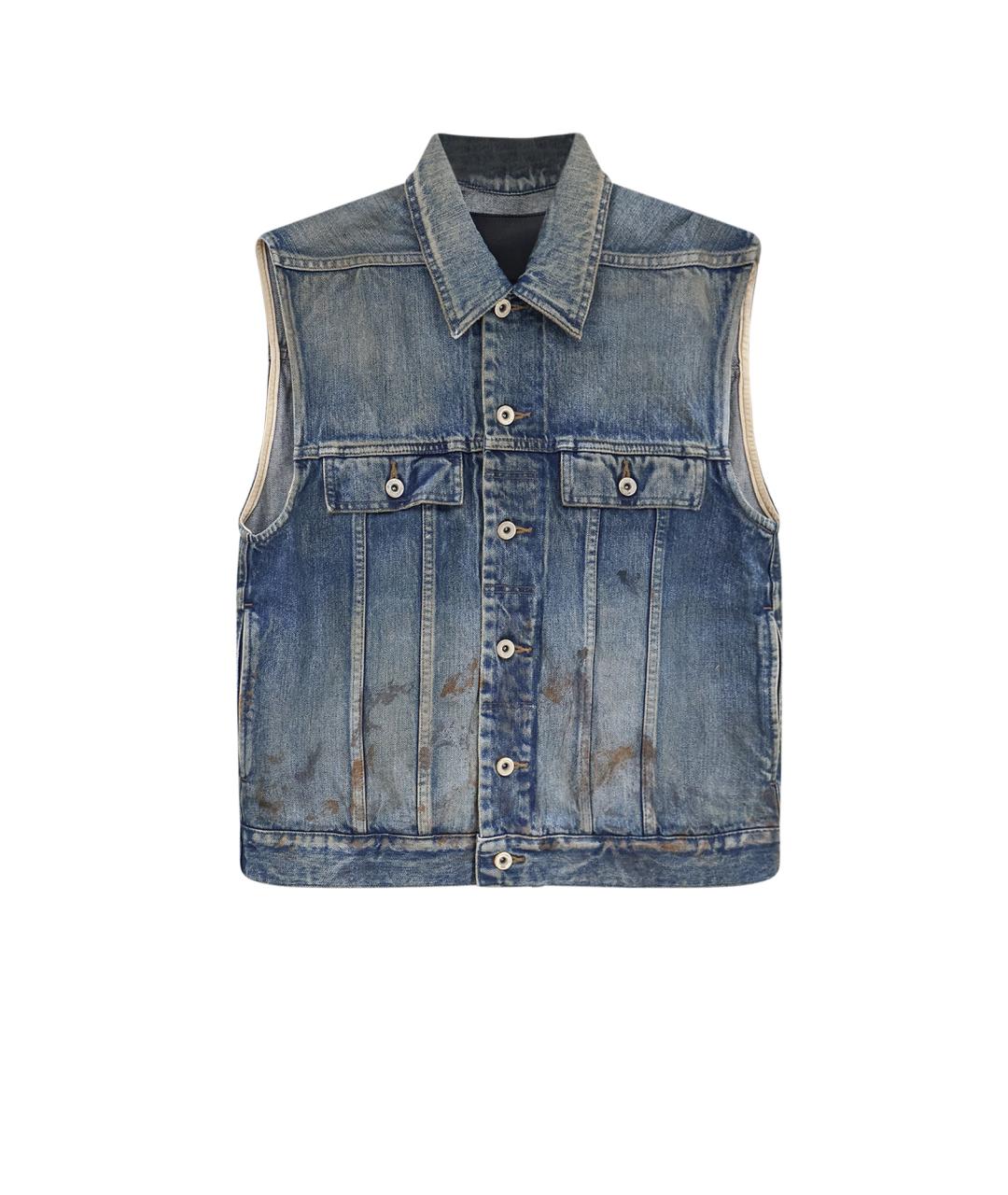 RICK OWENS DRKSHDW Синий хлопковый жилет, фото 4