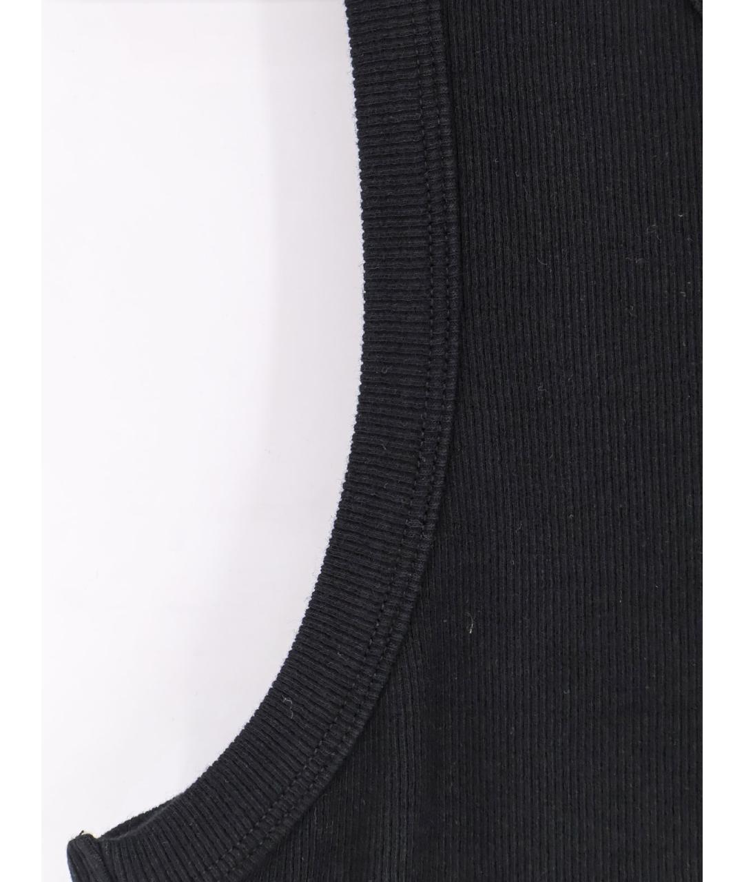 entire studios Черная хлопко-эластановая майка, фото 3