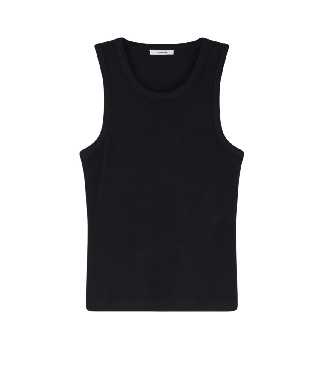 entire studios Черная хлопко-эластановая майка, фото 4