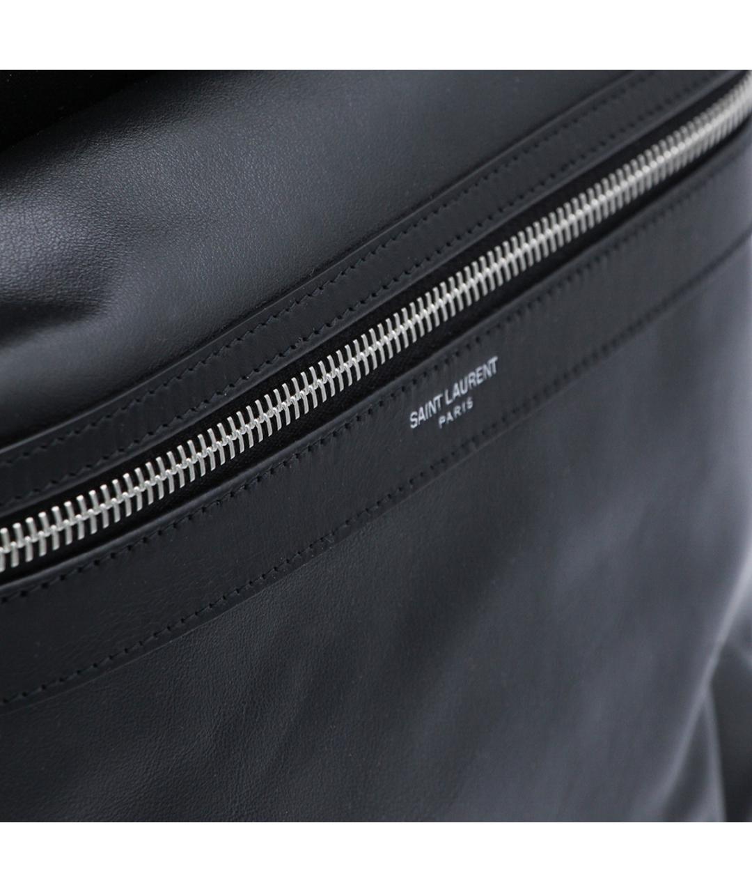 SAINT LAURENT Черный кожаный рюкзак, фото 4
