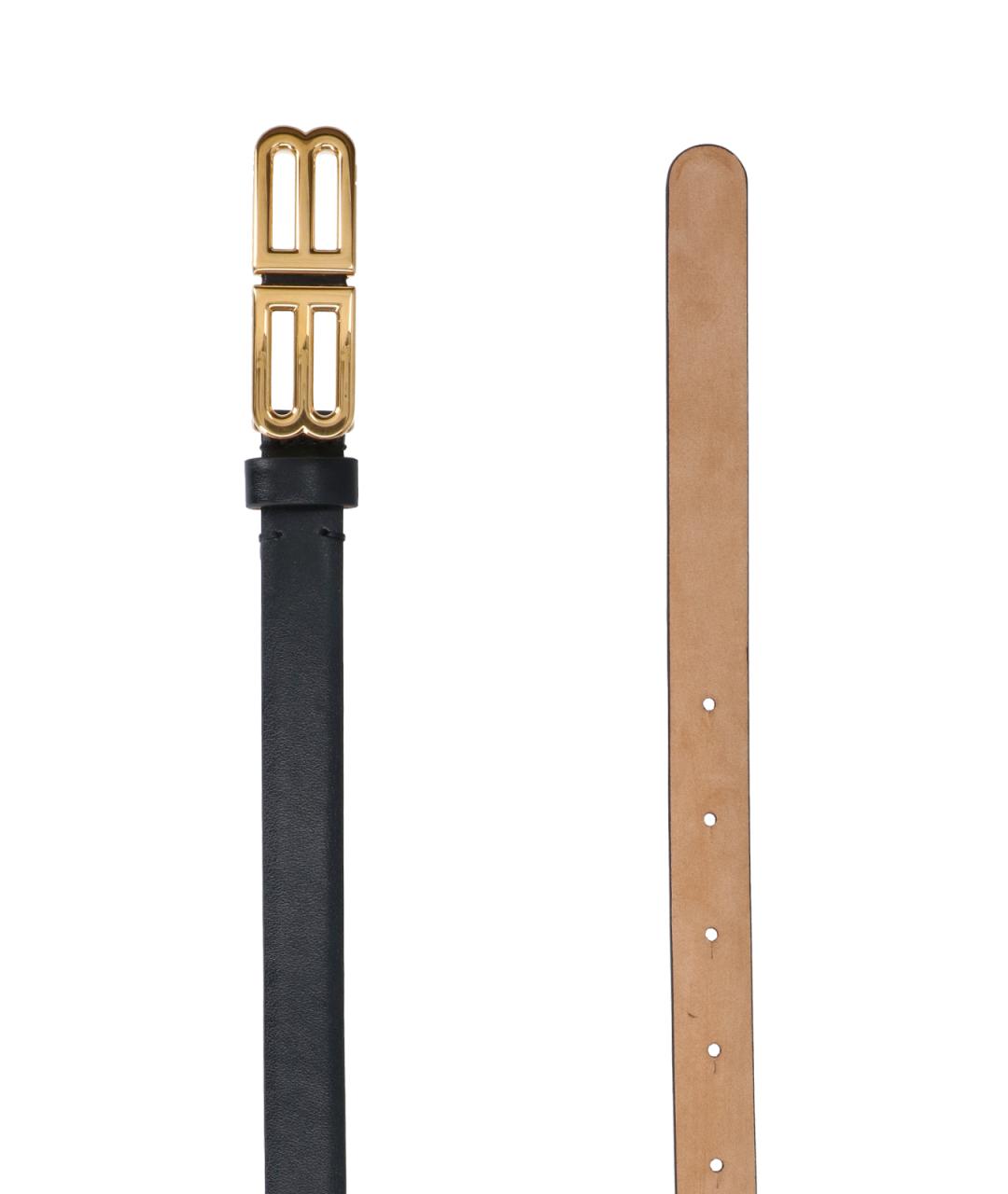 BALENCIAGA Черный кожаный ремень, фото 2