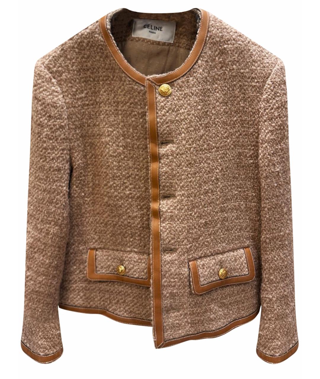 CELINE Золотой шерстяной жакет/пиджак, фото 1