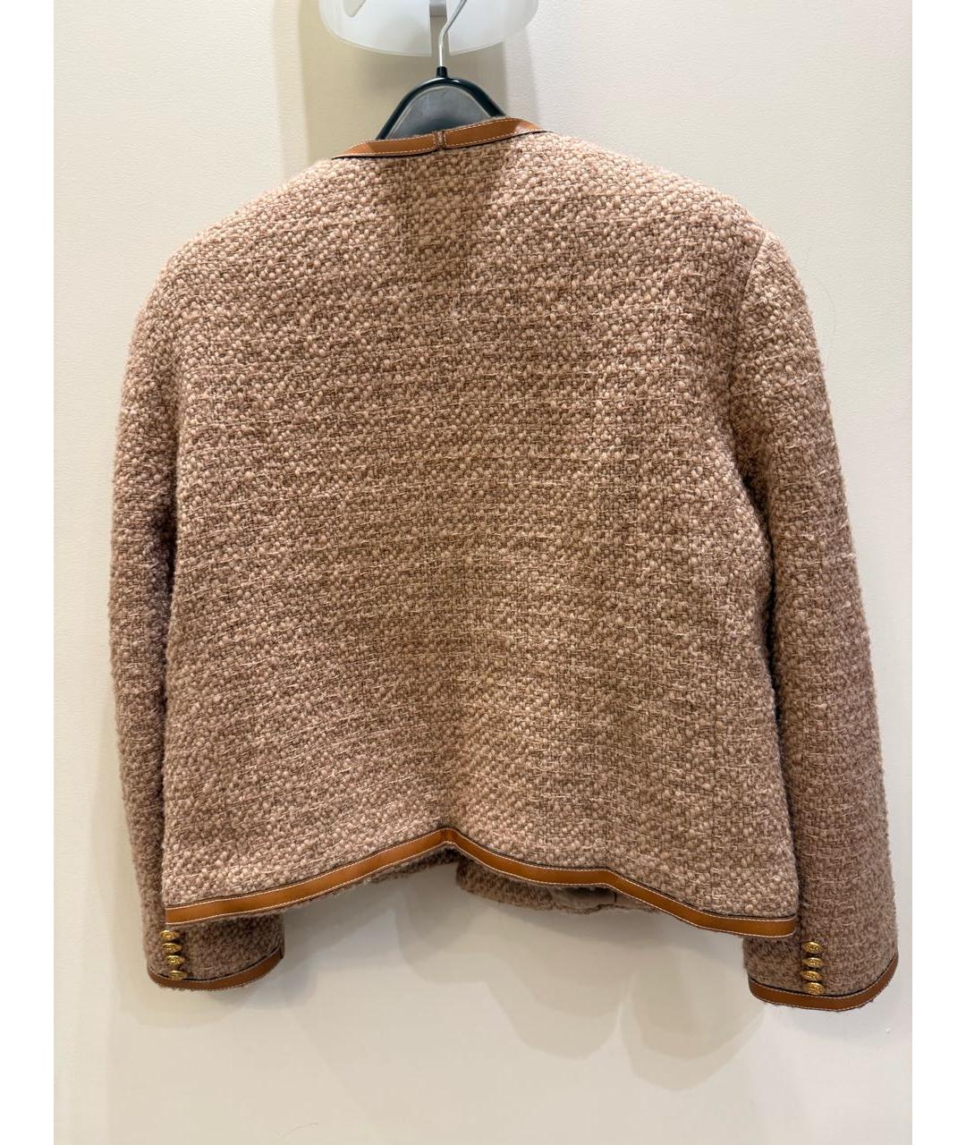 CELINE Золотой шерстяной жакет/пиджак, фото 3