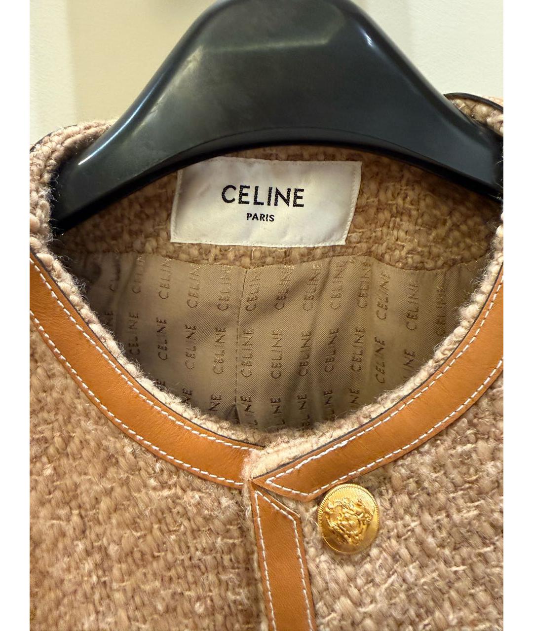 CELINE Золотой шерстяной жакет/пиджак, фото 2