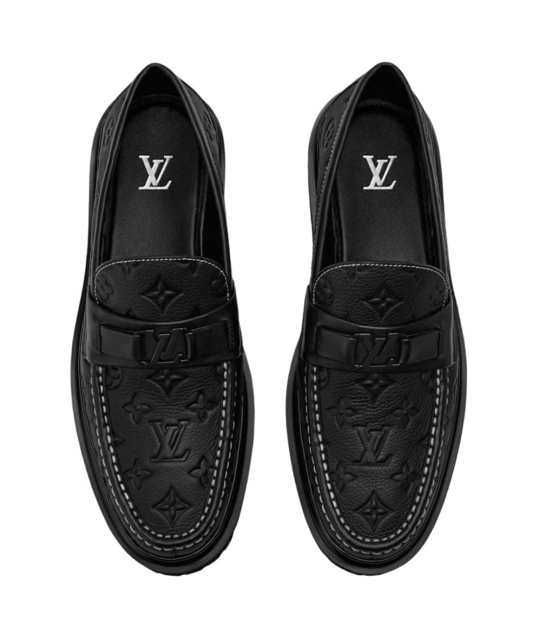 LOUIS VUITTON Черные кожаные лоферы, фото 4