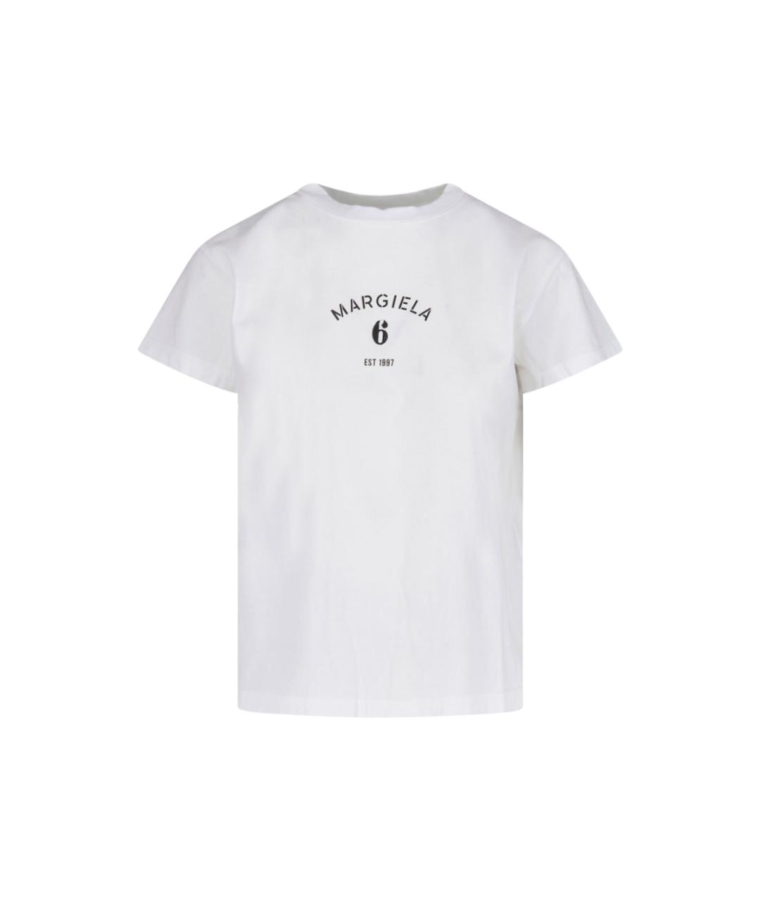 MM6 MAISON MARGIELA Белая хлопковая футболка, фото 1