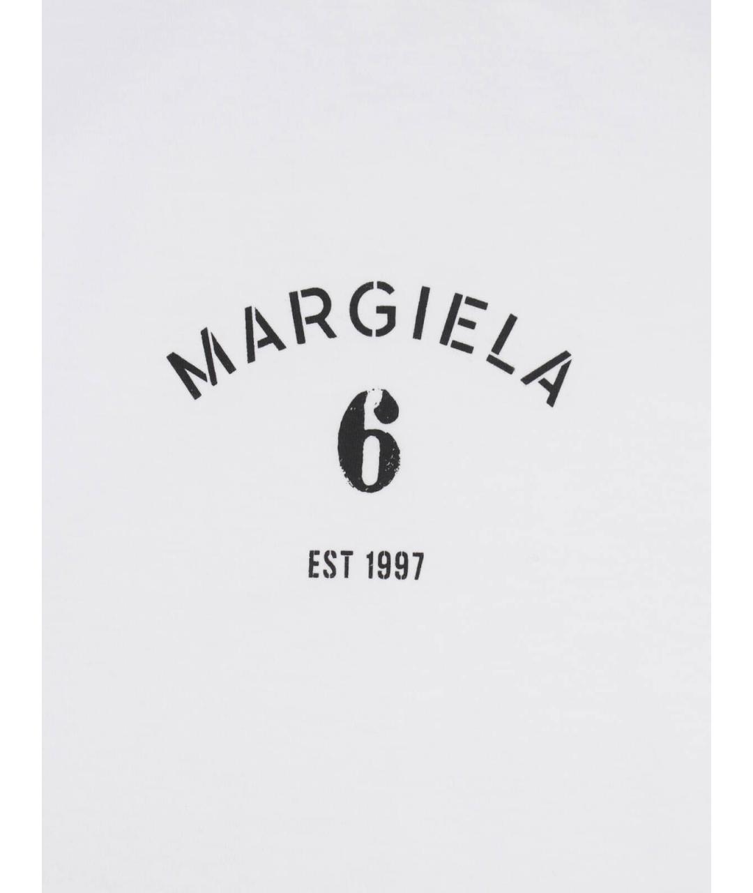 MM6 MAISON MARGIELA Белая хлопковая футболка, фото 3