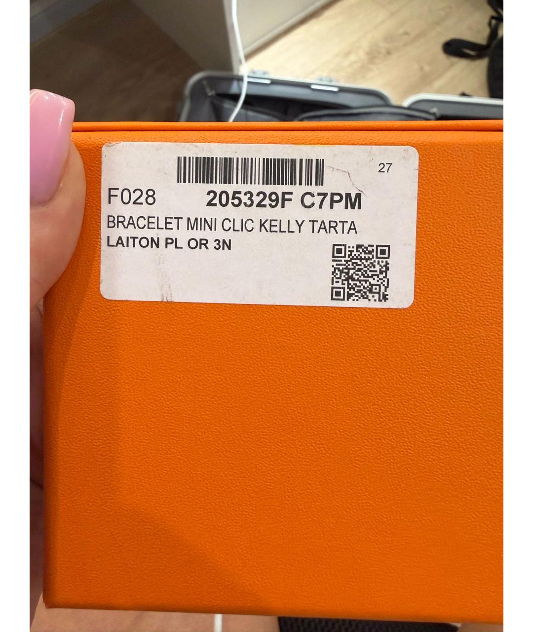 HERMES Черный браслет из желтого золота, фото 7