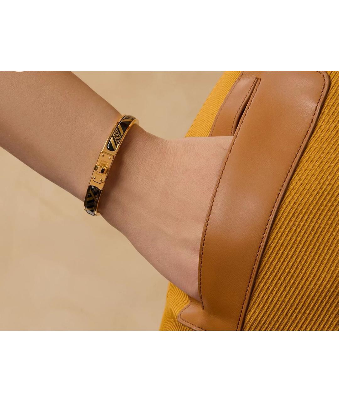 HERMES Черный браслет из желтого золота, фото 4