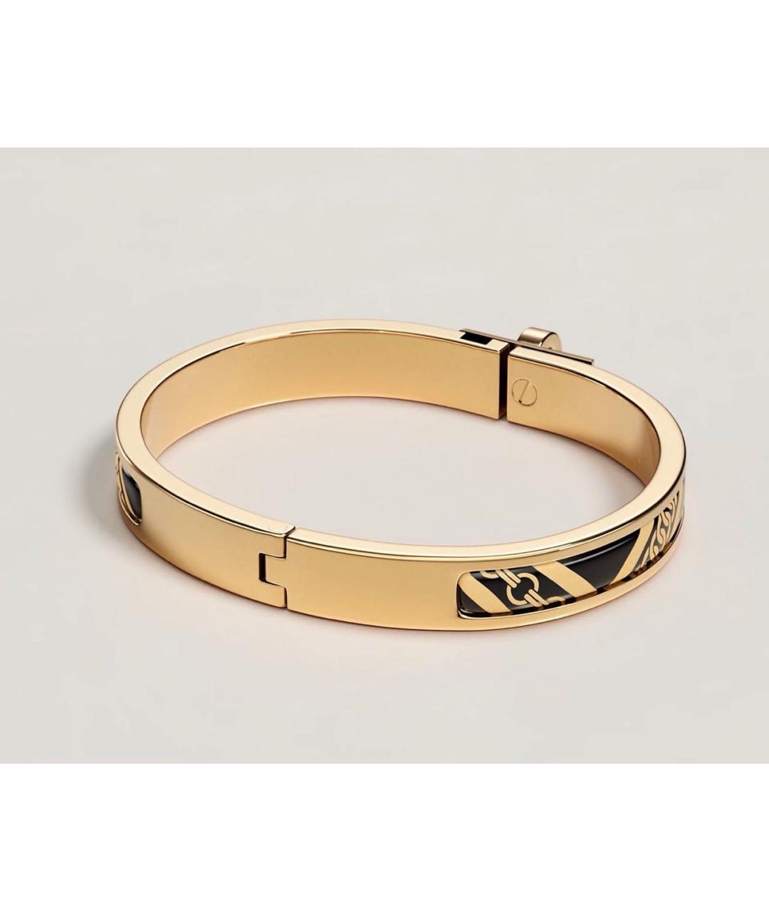 HERMES Черный браслет из желтого золота, фото 2