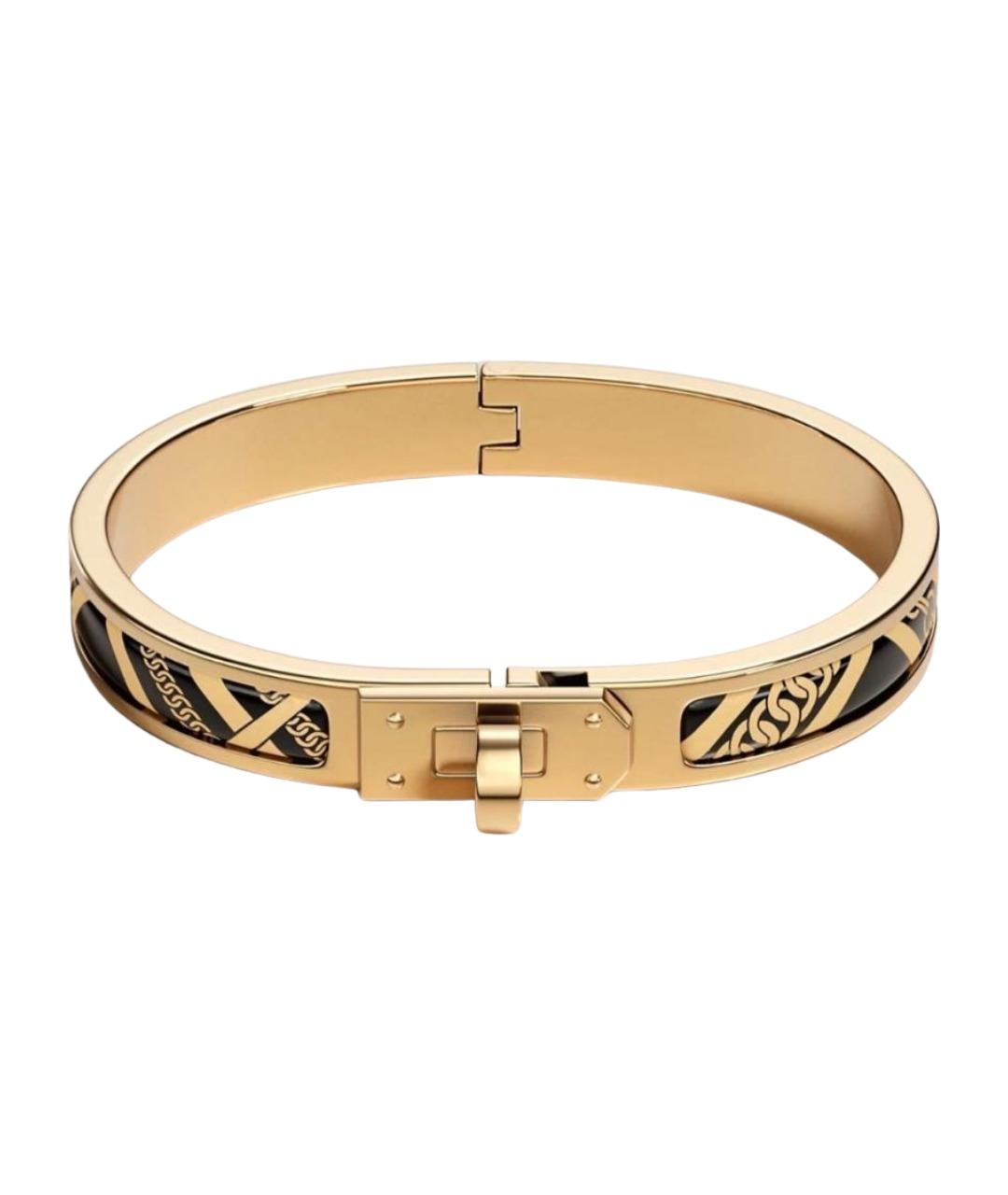 HERMES Черный браслет из желтого золота, фото 1
