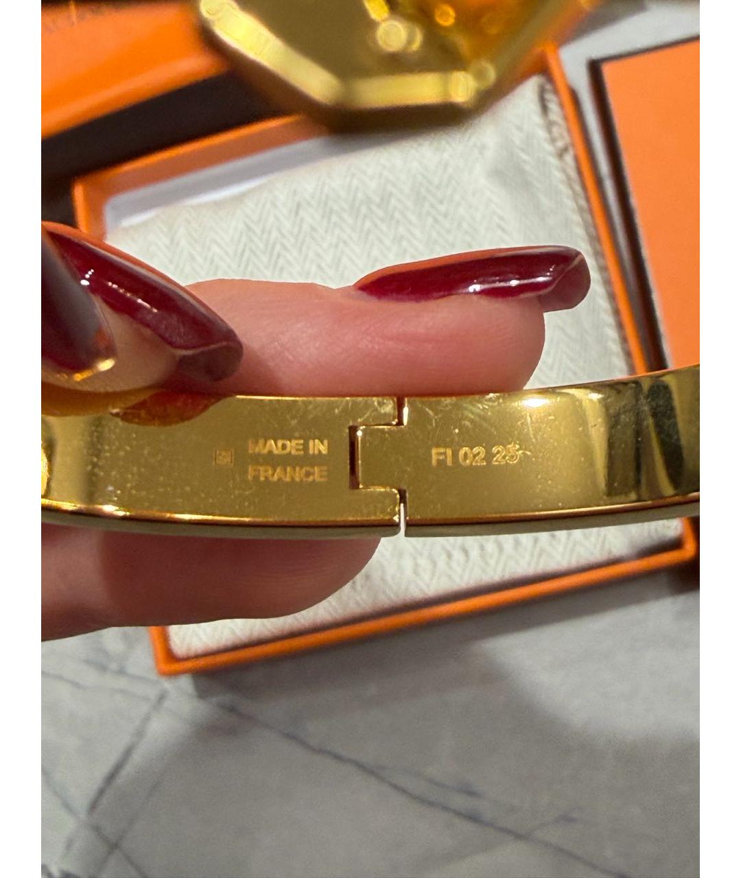 HERMES Черный браслет из желтого золота, фото 6