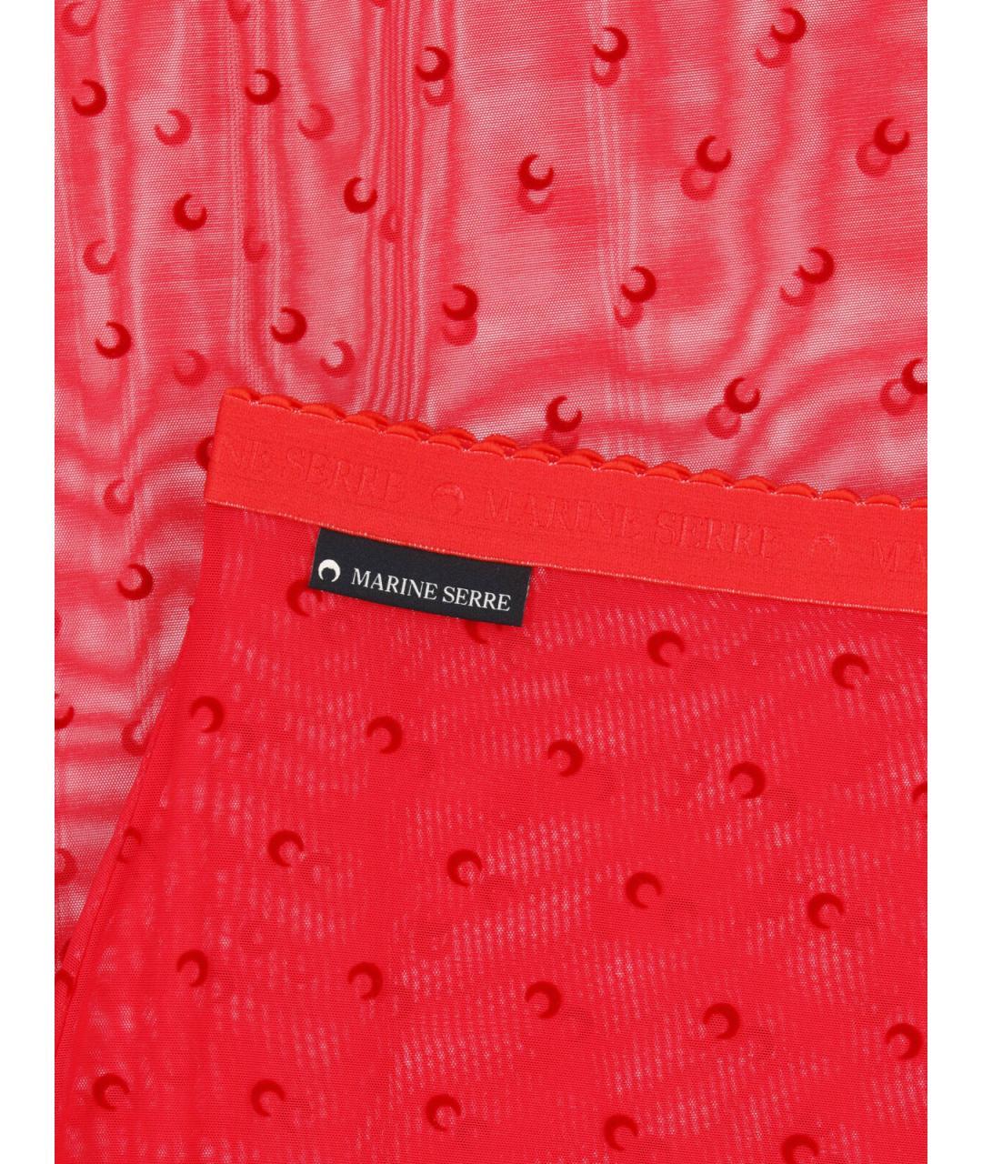 MARINE SERRE Красная полиамидовая юбка миди, фото 3