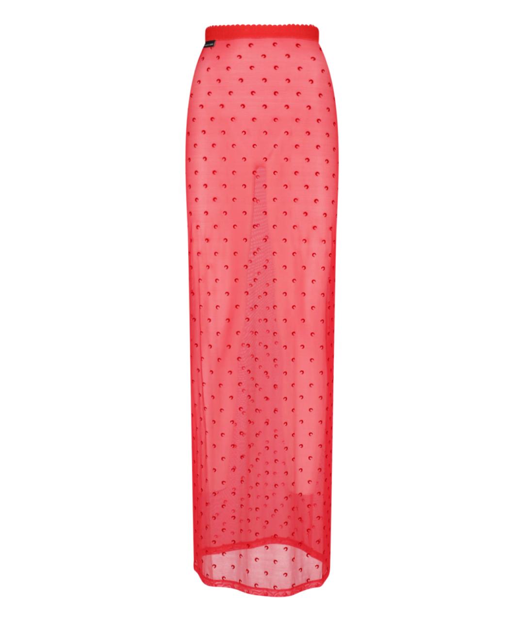 MARINE SERRE Красная полиамидовая юбка миди, фото 1