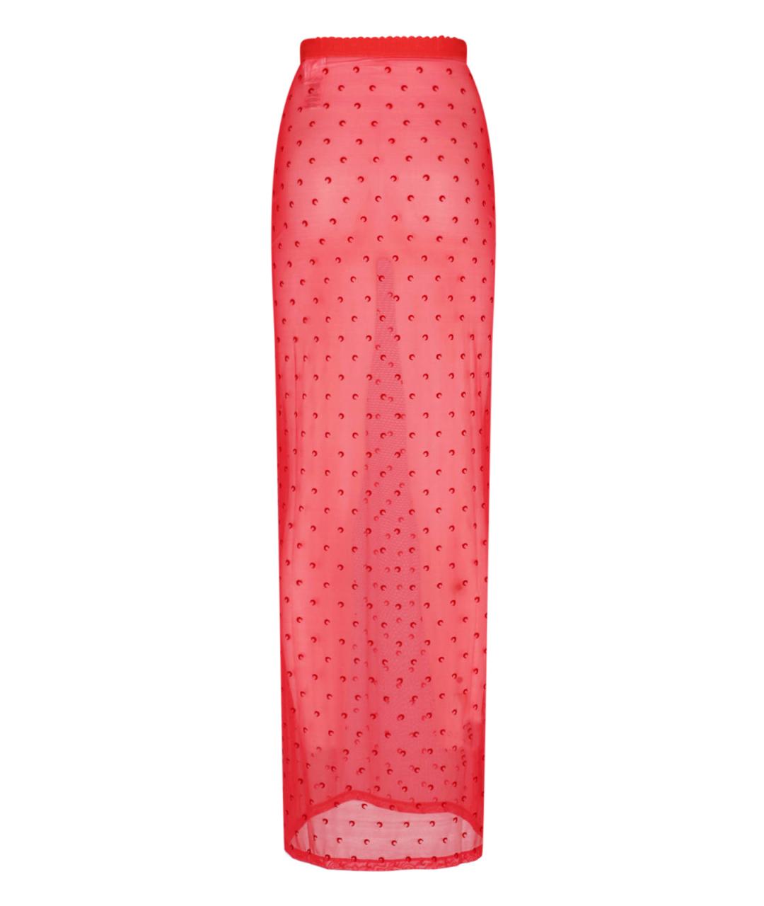 MARINE SERRE Красная полиамидовая юбка миди, фото 2