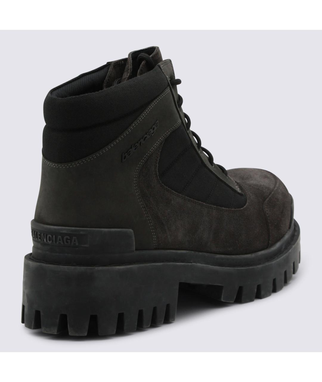 BALENCIAGA Антрацитовые текстильные высокие ботинки, фото 3