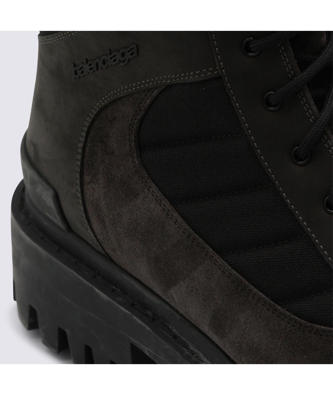BALENCIAGA Антрацитовые текстильные высокие ботинки, фото 4
