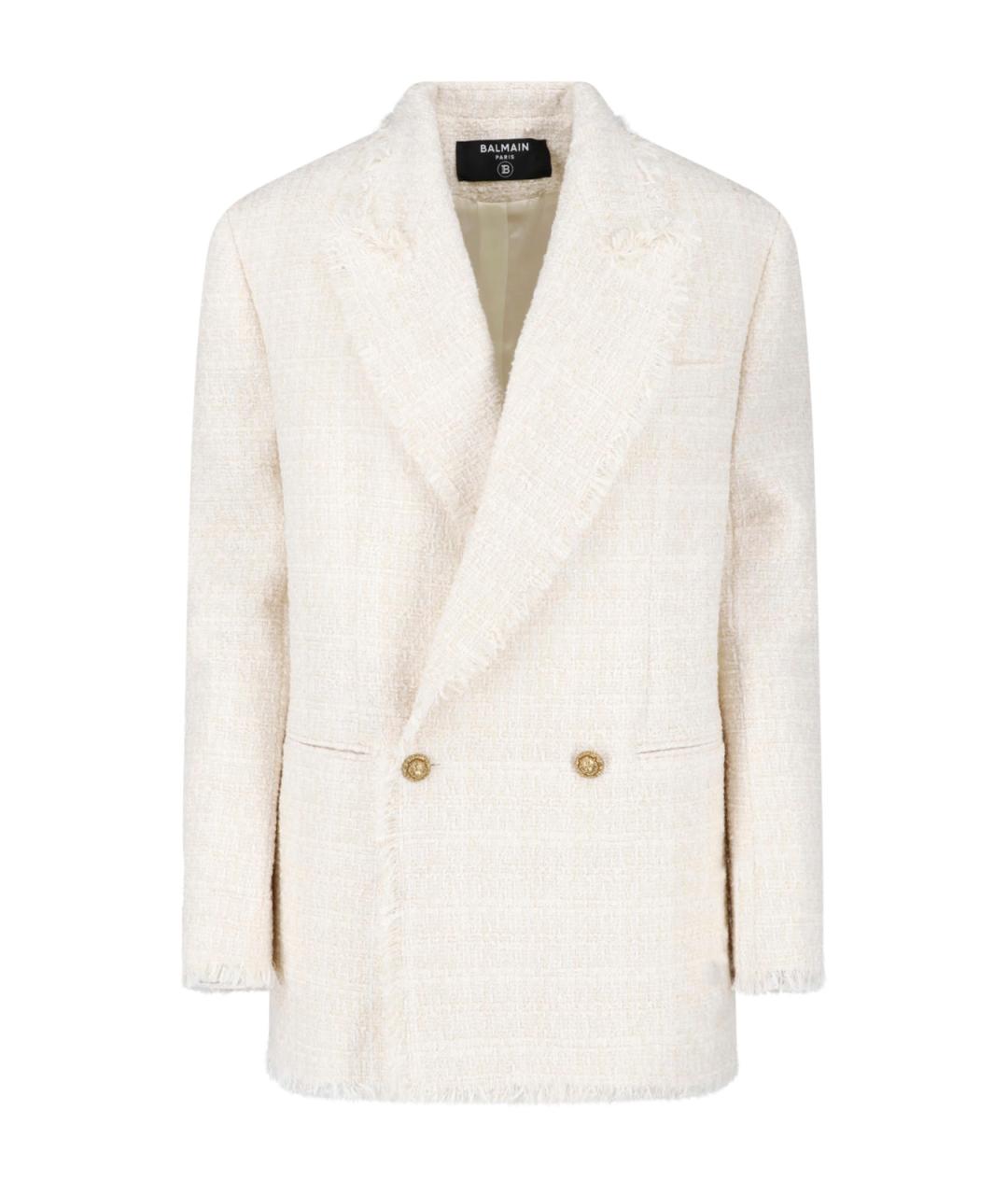 BALMAIN Белый полиэстеровый жакет/пиджак, фото 1