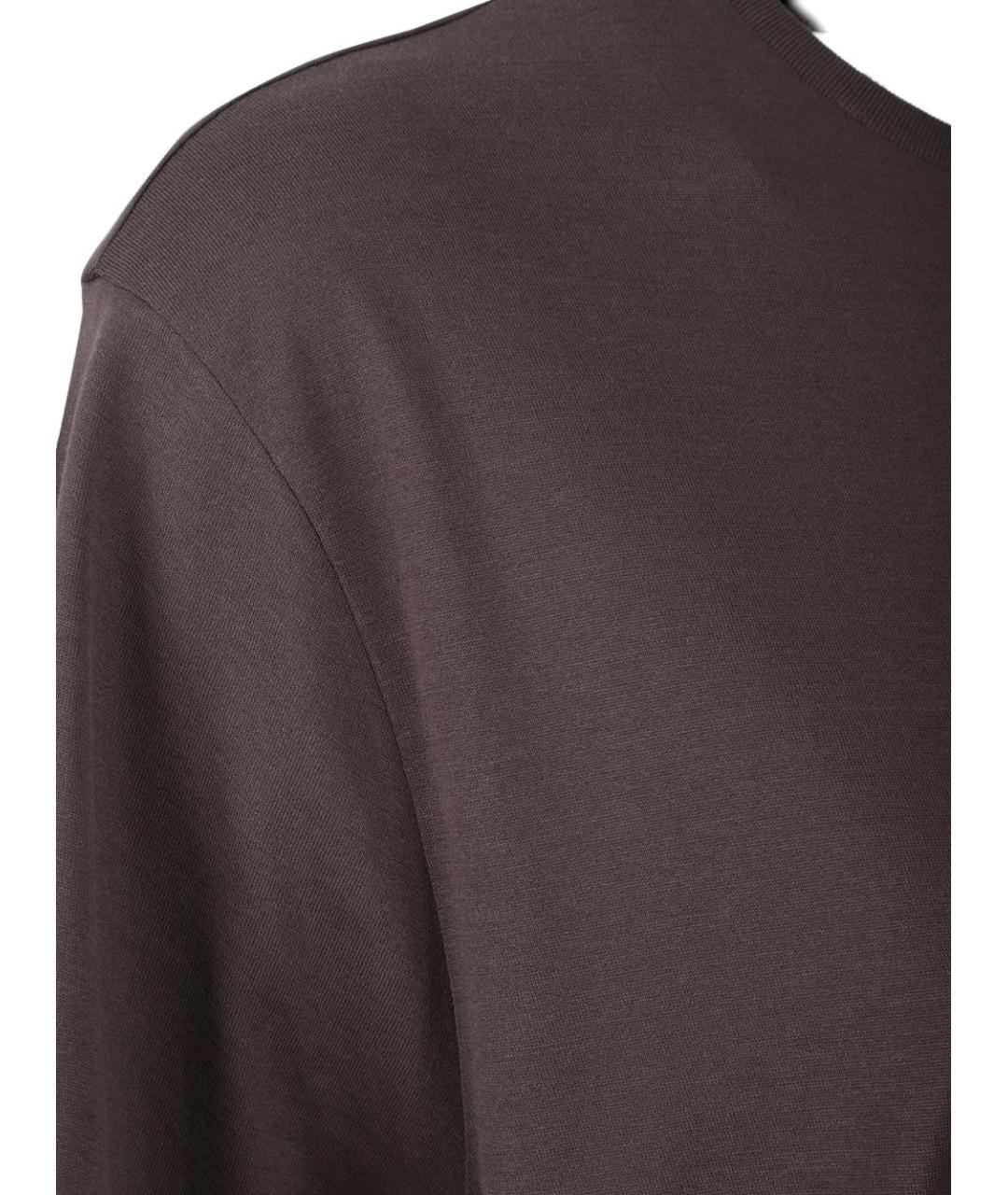 THE FRANKIE SHOP Коричневая хлопковая футболка, фото 2