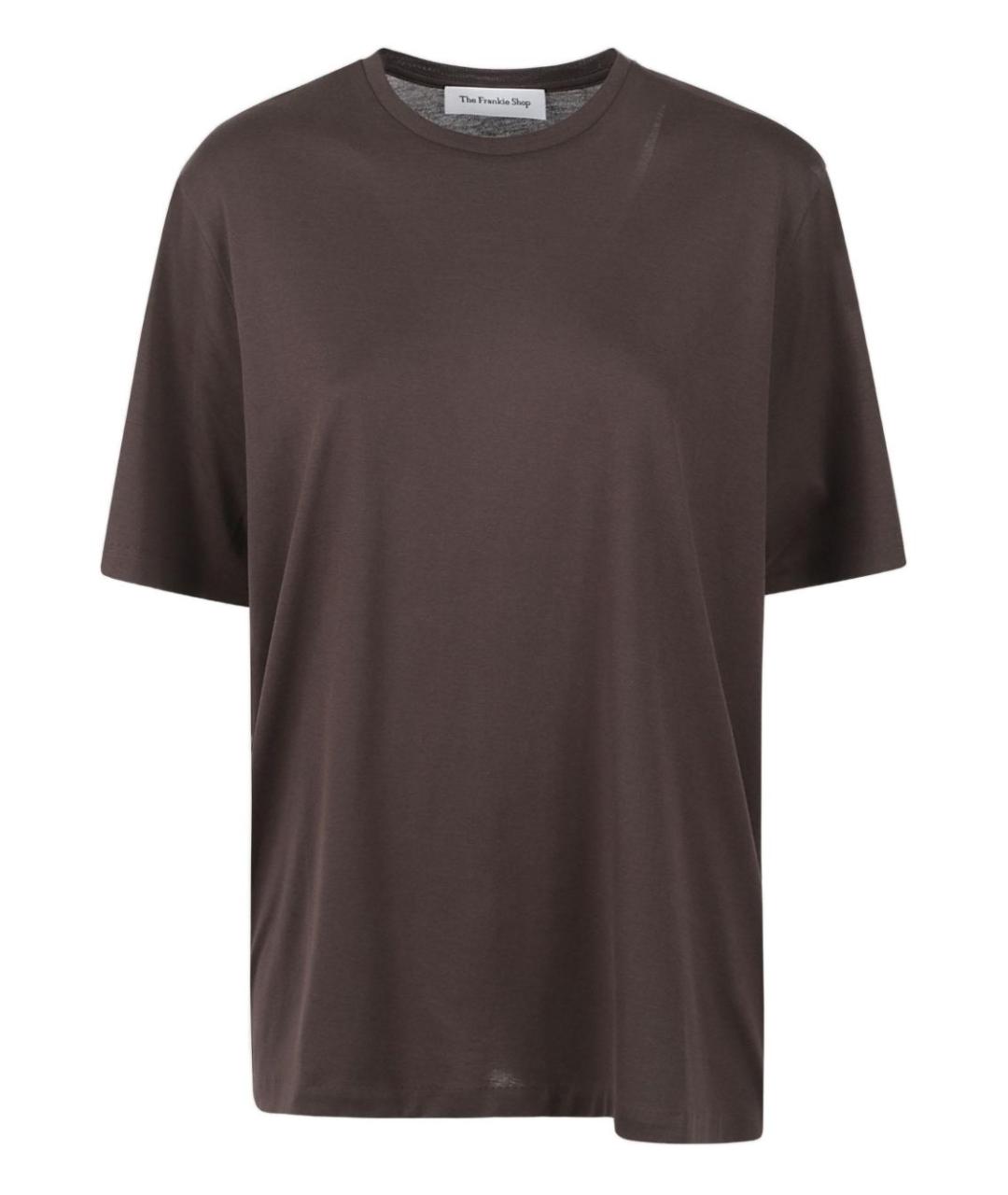 THE FRANKIE SHOP Коричневая хлопковая футболка, фото 1