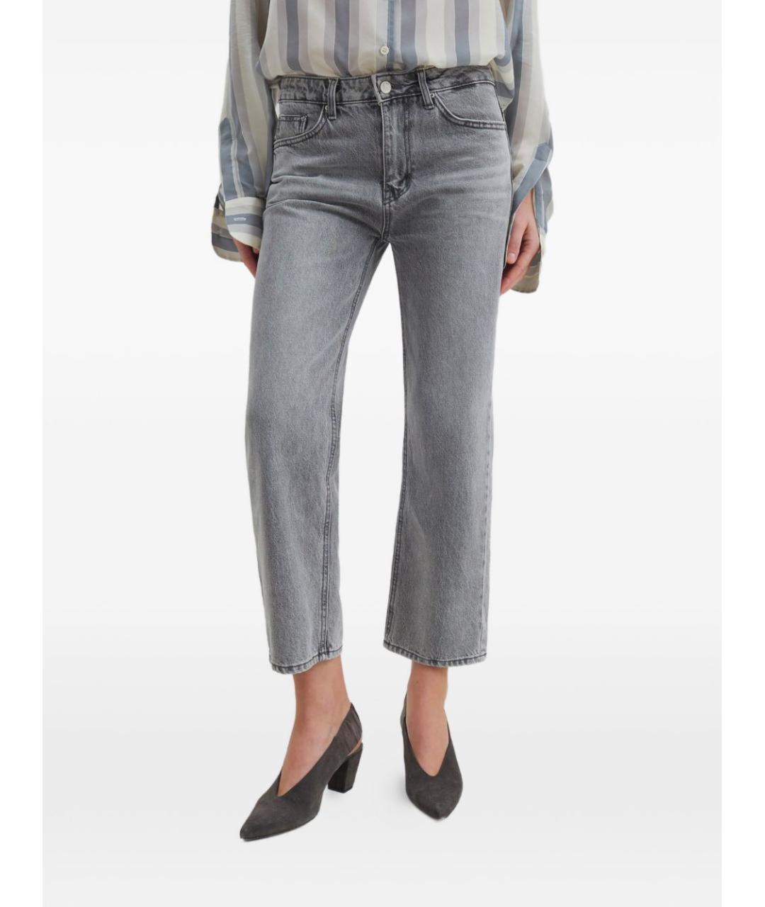 THE FRANKIE SHOP Серые хлопковые прямые джинсы, фото 3