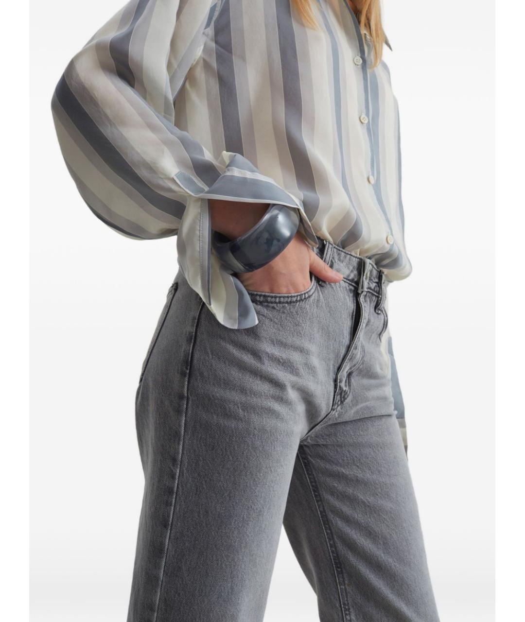 THE FRANKIE SHOP Серые хлопковые прямые джинсы, фото 2