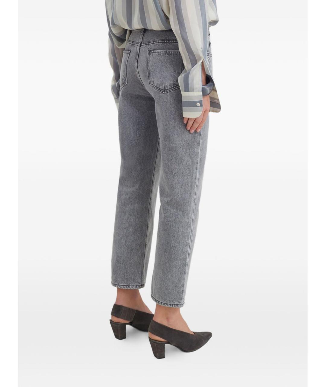 THE FRANKIE SHOP Серые хлопковые прямые джинсы, фото 4