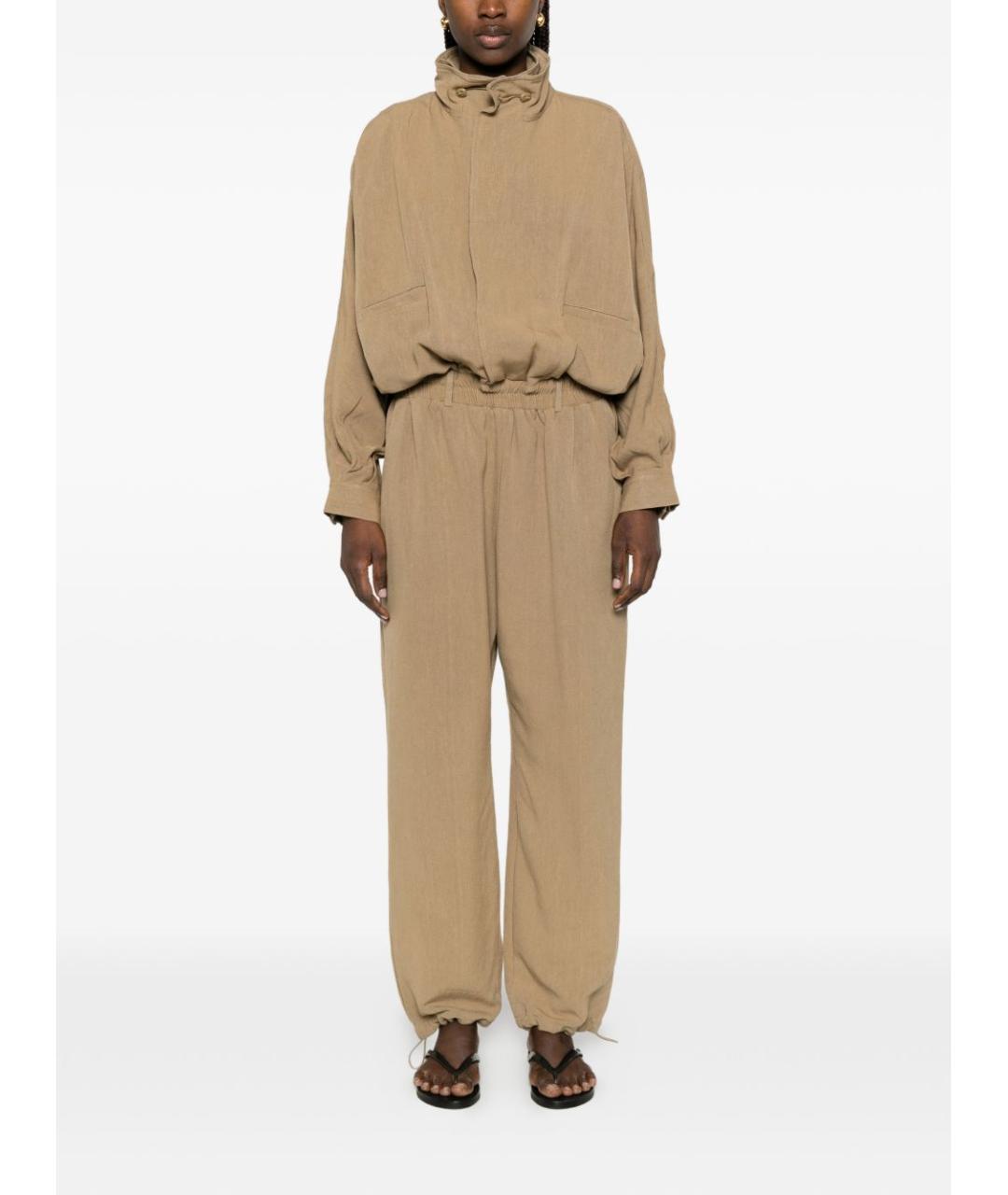 THE FRANKIE SHOP Бежевый вискозный комбинезон, фото 5